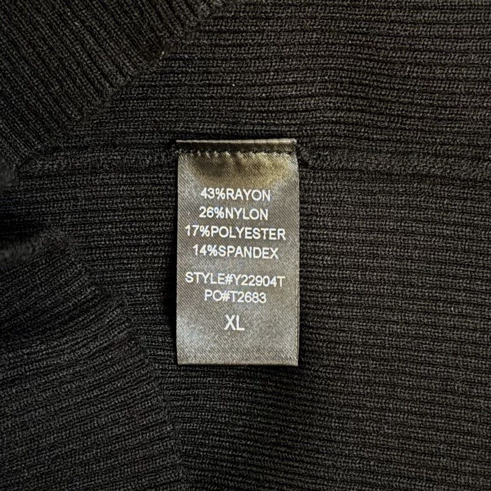 Tuckernuck Arlo Turtleneck Sweater Size XL Black Ribbed Soft Classic Winter NWT - Picture 8 of 9